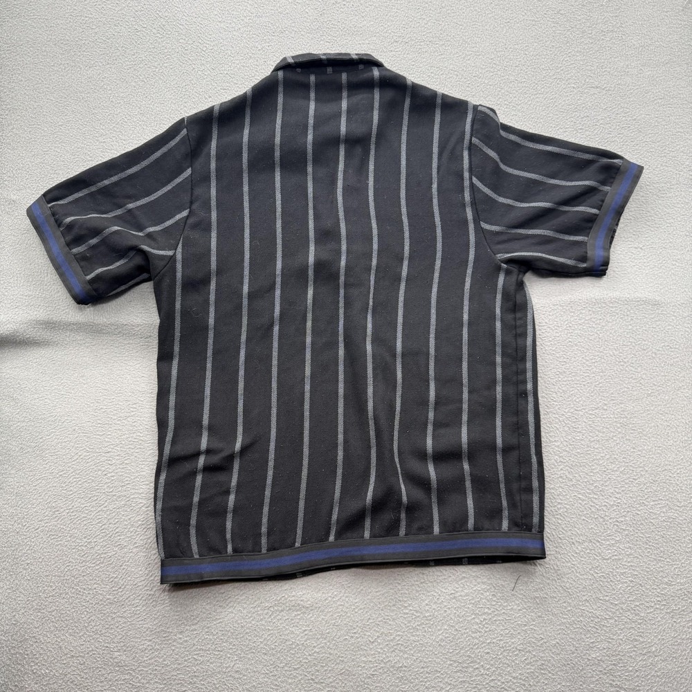 Bruce Lee Shirt Mens Medium Black Striped Short Sleeve Embroidered Shoe Palace - Picture 2 of 9